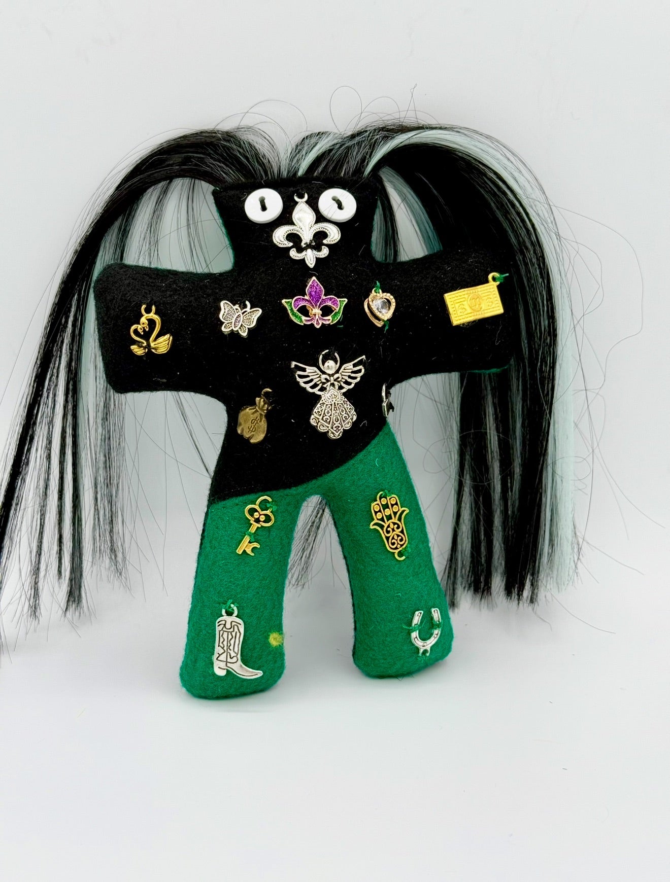 Mardi Gras Dolls - Black/Green - Color Split