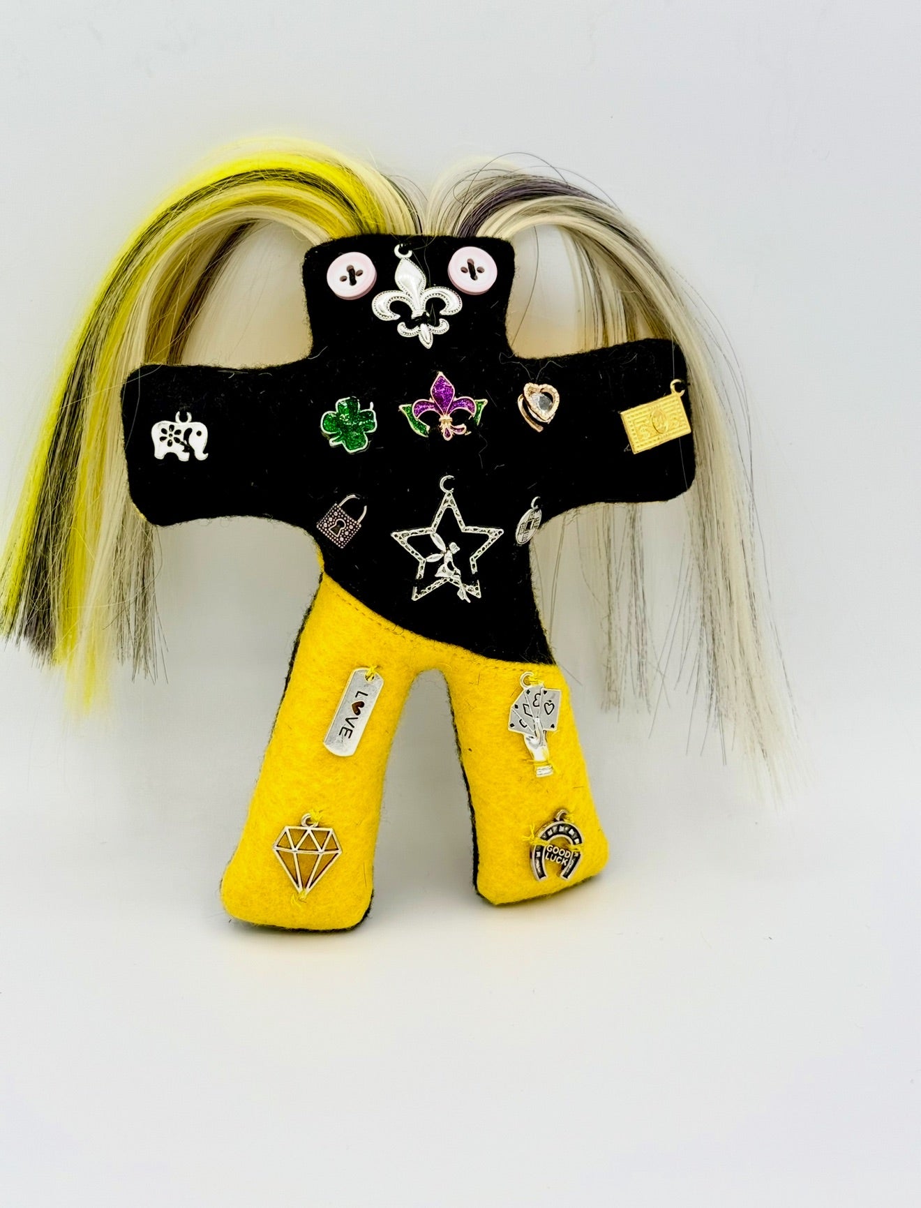 Mardi Gras Dolls - Black/Yellow - Color Split