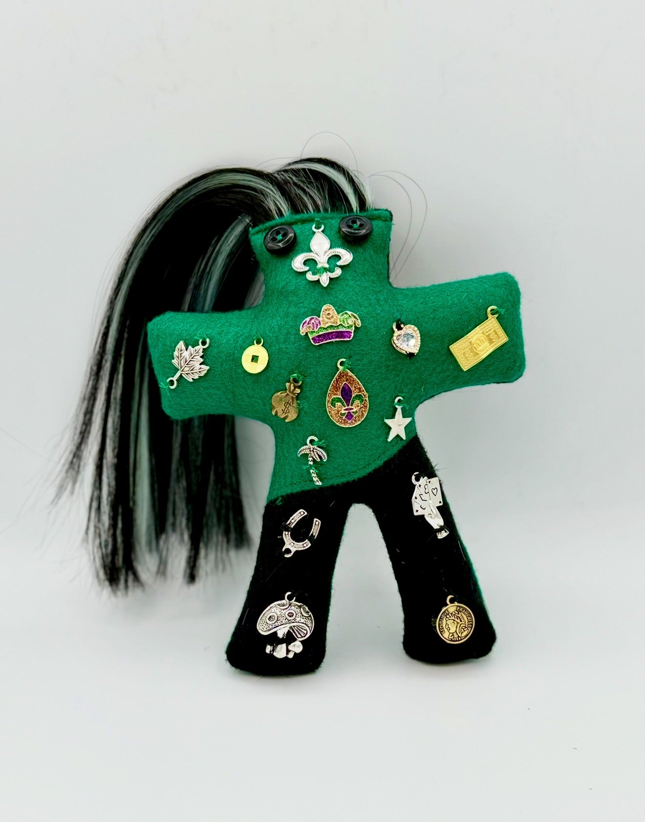 Mardi Gras Dolls - Green/Black - Color Split
